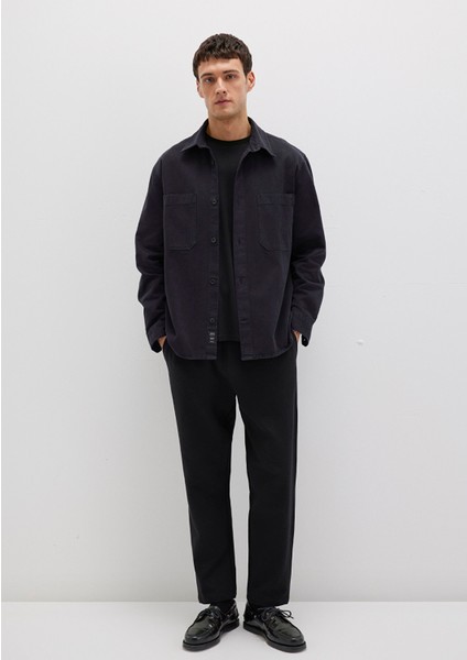 Tencel TM Liyosel Karışımlı Siyah Gömlek 0211649-900