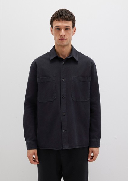 Tencel TM Liyosel Karışımlı Siyah Gömlek 0211649-900