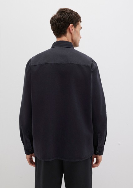 Tencel TM Liyosel Karışımlı Siyah Gömlek 0211649-900