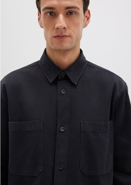 Tencel TM Liyosel Karışımlı Siyah Gömlek 0211649-900