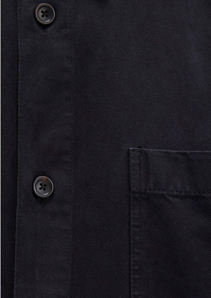 Tencel TM Liyosel Karışımlı Siyah Gömlek 0211649-900