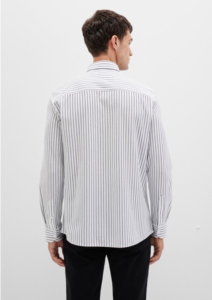 Çizgili Beyaz Gömlek 0211403-91334