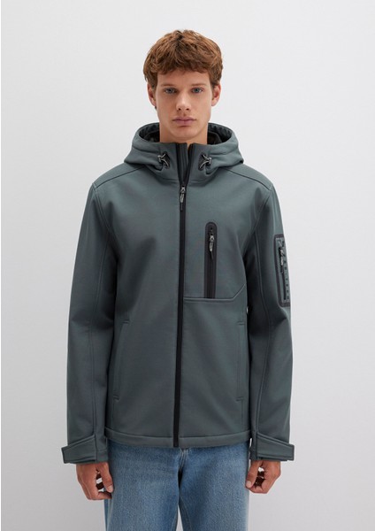 Kapüşonlu Yeşil Ceket 0110264-71598