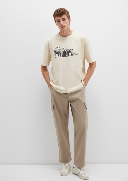 Batman Baskılı Bej Tişört 0612919-70065