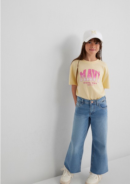 Mavi Logo Baskılı Sarı Tişört 7610386-70024