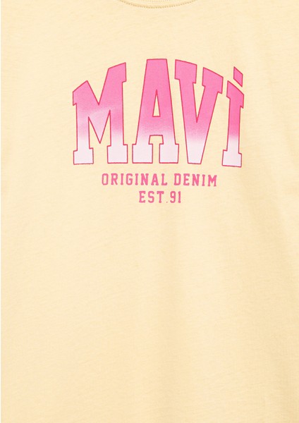 Mavi Logo Baskılı Sarı Tişört 7610386-70024