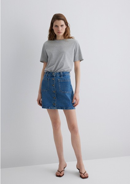 Silvana Gold Premium Indigo Mavisi Jean Etek 1310404-89219