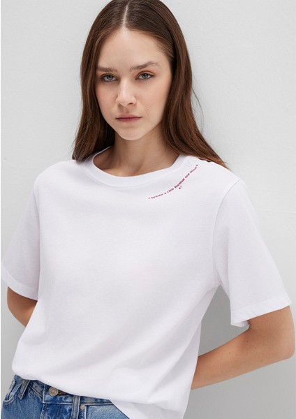 Baskılı Beyaz Tişört 1613486-620