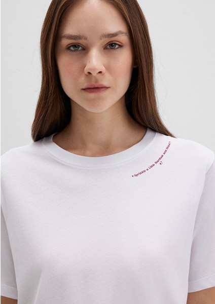 Baskılı Beyaz Tişört 1613486-620