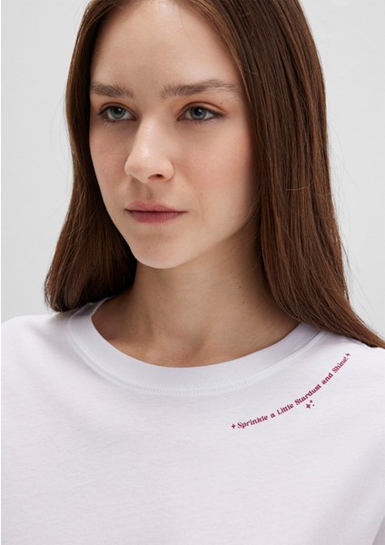 Baskılı Beyaz Tişört 1613486-620