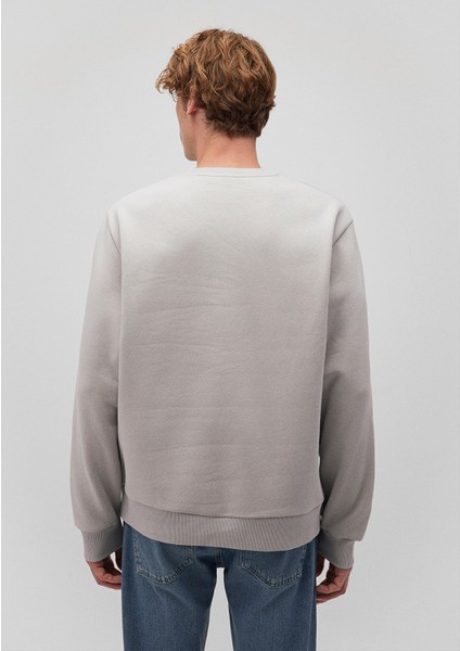 Erkek Gri M0s10276-81582 Bisiklet Yaka Sweatshirt