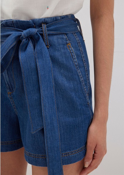 Kemer Detaylı Denim Şort 1410214-86971