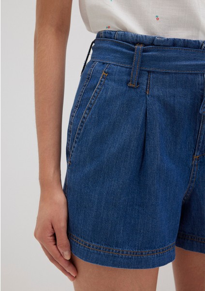 Kemer Detaylı Denim Şort 1410214-86971