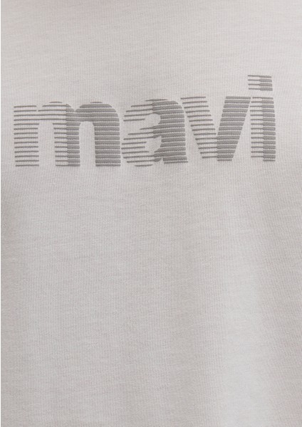 Mavi Logo Baskılı Gri Tişört 0612936-80192