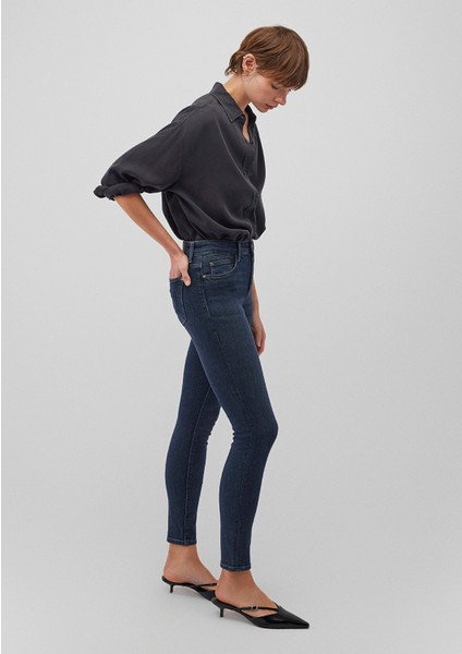 Tess Gold Premium Gölgeli Indigo Lacivert Jean Pantolon 100328-85607