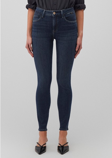 Tess Gold Premium Gölgeli Indigo Lacivert Jean Pantolon 100328-85607