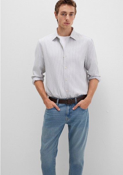 Çizgili Gri Gömlek 0211693-91013