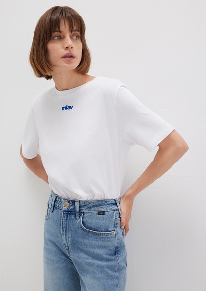 Mini Miav Baskılı Beyaz Tişört 1612452-620