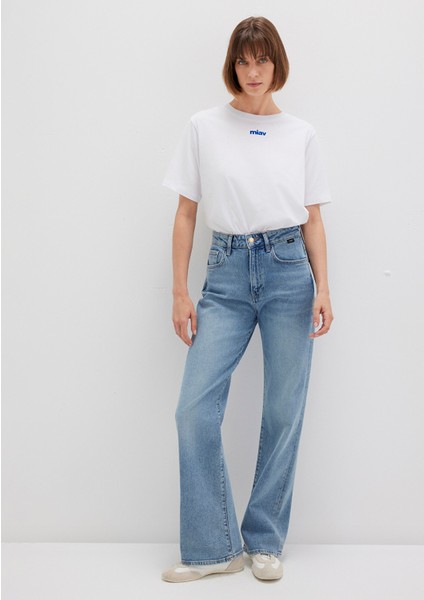 Mini Miav Baskılı Beyaz Tişört 1612452-620