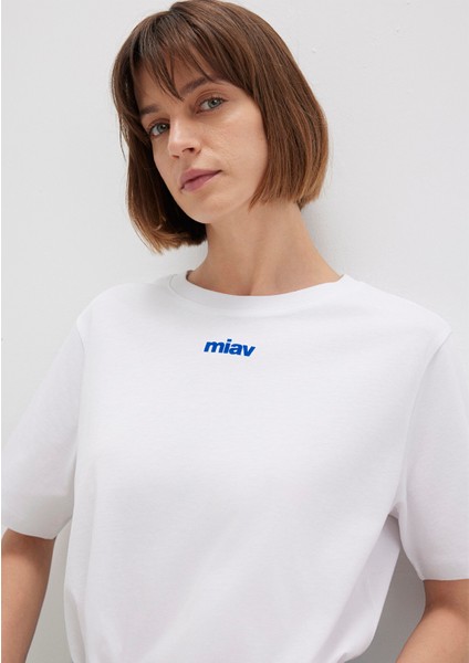 Mini Miav Baskılı Beyaz Tişört 1612452-620