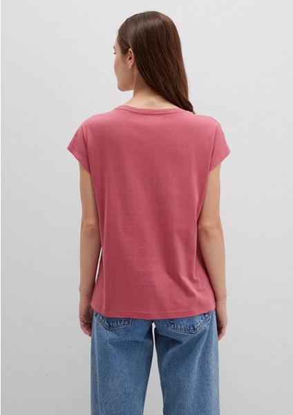 Çiçek Baskılı Pembe Tişört 1613480-71104