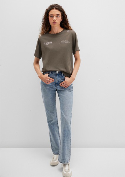 Sırt Baskılı Yeşil Tişört 1613487-71550