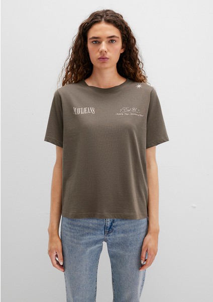 Sırt Baskılı Yeşil Tişört 1613487-71550