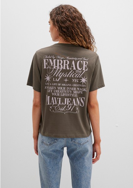 Sırt Baskılı Yeşil Tişört 1613487-71550