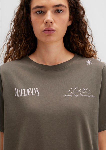 Sırt Baskılı Yeşil Tişört 1613487-71550