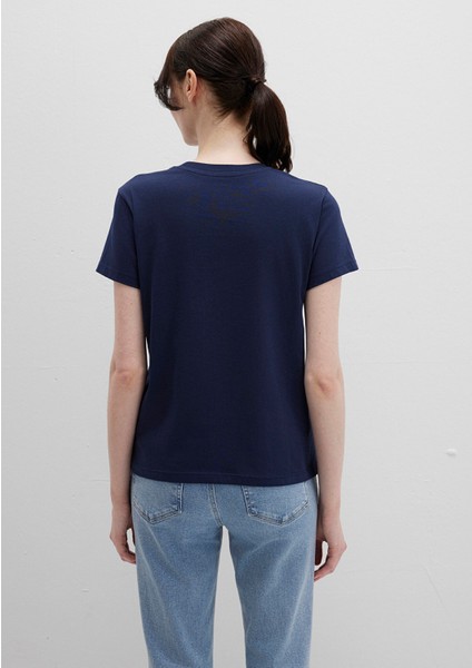 Kelebek Baskılı Lacivert Tişört 1613456-70497