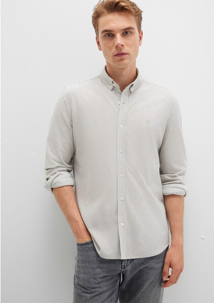 Çizgili Haki Gömlek 0211402-91332