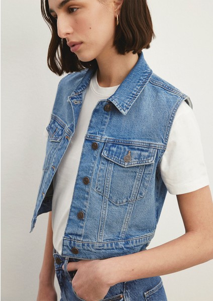 Rona Classic Denim Indigo Mavisi Jean Yelek 1110450-86815