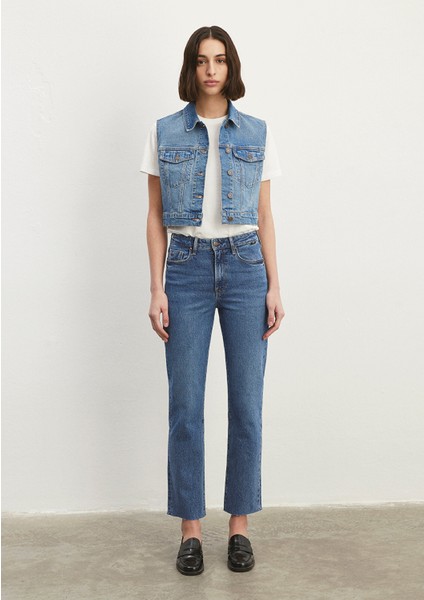 Rona Classic Denim Indigo Mavisi Jean Yelek 1110450-86815