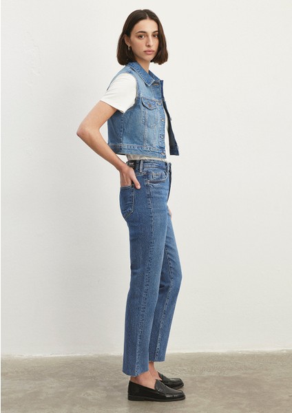Rona Classic Denim Indigo Mavisi Jean Yelek 1110450-86815