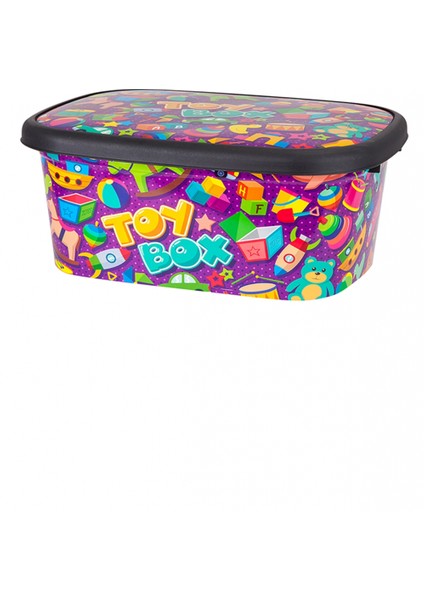 Desenli Sığ Saklama Kutusu 18 Lt. 3 No -M12001