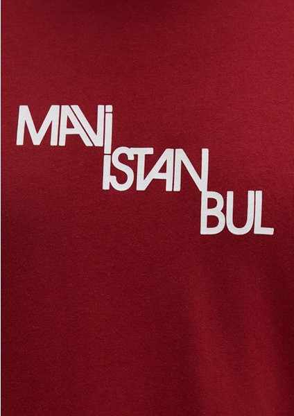 Mavi Istanbul Baskılı Kırmızı Tişört 0612274-89065