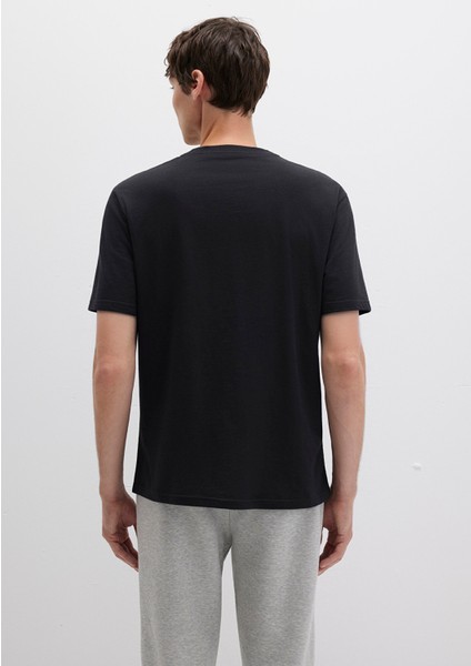 Mavi Logo Baskılı Siyah Tişört 0611711-900