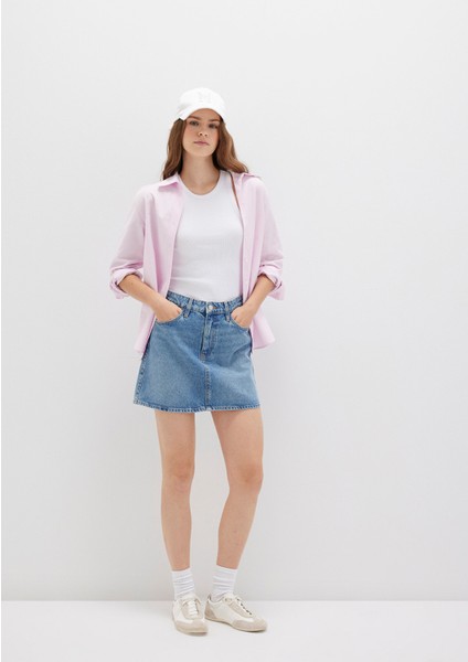 Bailey Real Blue Gölgeli Indigo Mavisi Jean Etek 1310204-87098