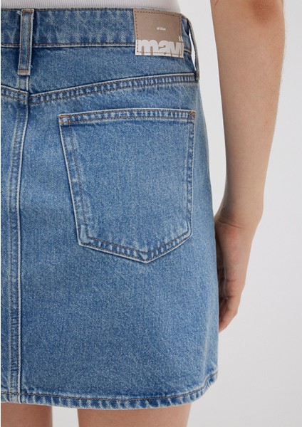 Bailey Real Blue Gölgeli Indigo Mavisi Jean Etek 1310204-87098