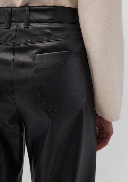 Siyah Suni Deri Pantolon 1010867-900