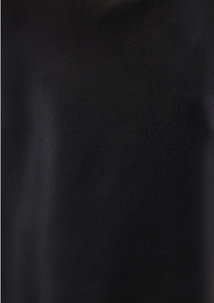 Siyah Suni Deri Pantolon 1010867-900