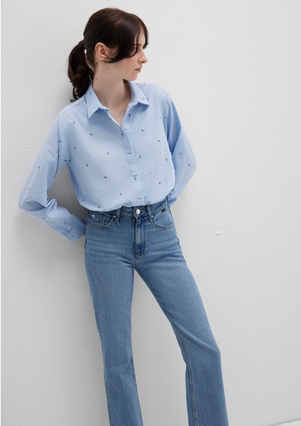 Mini Baskılı Mavi Gömlek 1210030-84655