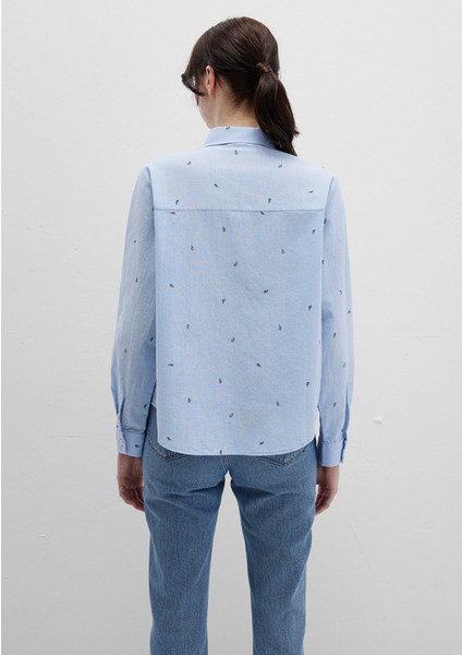 Mini Baskılı Mavi Gömlek 1210030-84655