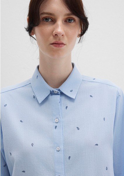 Mini Baskılı Mavi Gömlek 1210030-84655
