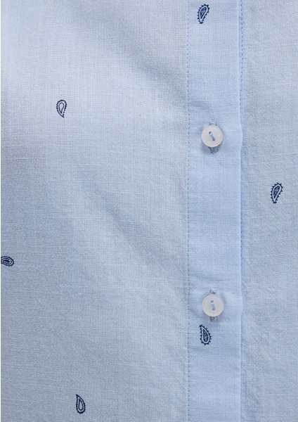 Mini Baskılı Mavi Gömlek 1210030-84655