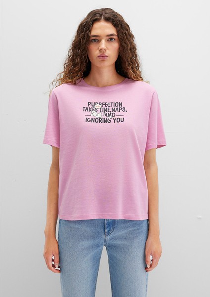 Kedi Baskılı Pembe Tişört 1613473-71031