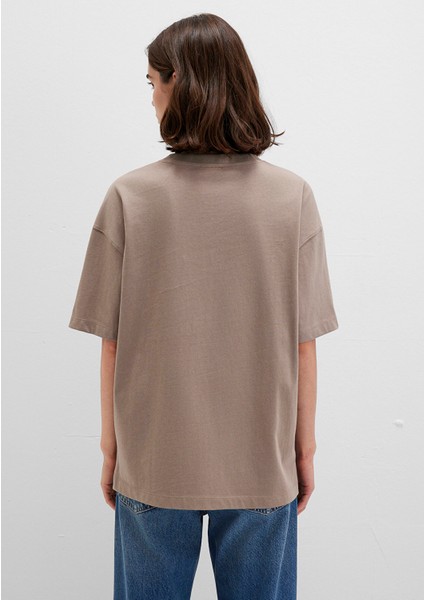 Mavi Logo Baskılı Bej Tişört 1611592-70364