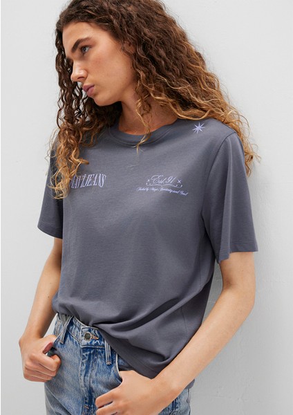 Baskılı Lacivert Tişört 1613487-87828