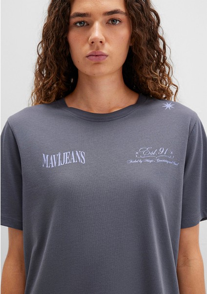 Baskılı Lacivert Tişört 1613487-87828