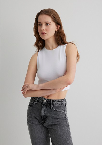 Lux Touch Beyaz Basic Modal Atlet 1610786-620